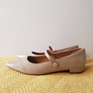 J. Crew Factory Patent Pointed-Toe Mary Jane Flat